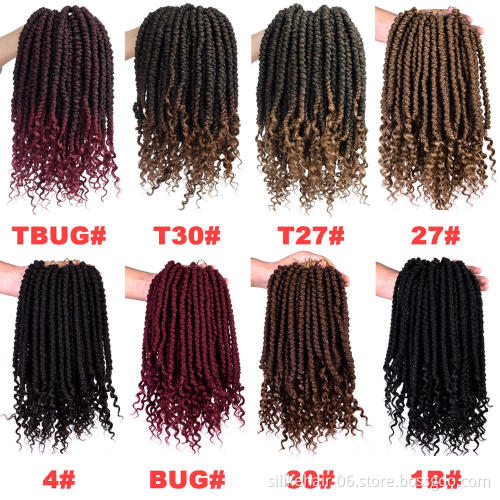 12 inch Spring Twist Hair Braiding 12 Root/packs Passion Twist Hair Senegalese bomb Twist Curly Crochet Hair Extensions